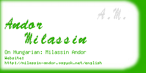 andor milassin business card